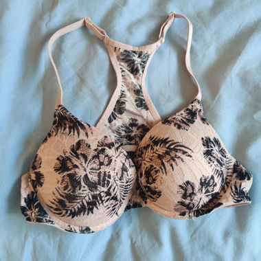 Reggiseno push-up con schiena a canotta e motivo floreale