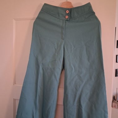 Pantaloni da donna turchese vintage originale anni 1970