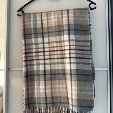 Checked Scarf with Tassels