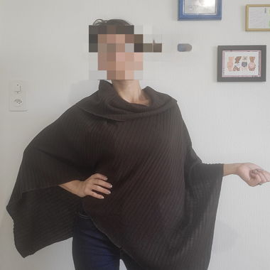 Poncho marrone taglia S/M