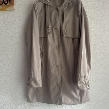 PECKOTT Beige Raincoat with Hood