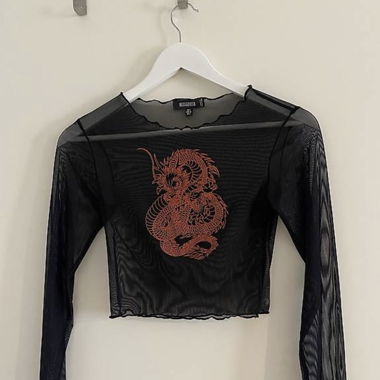 Mesh Top Y2K dragon