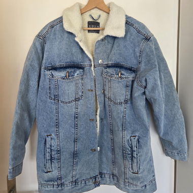 Denimjacke mit Teddyfutter