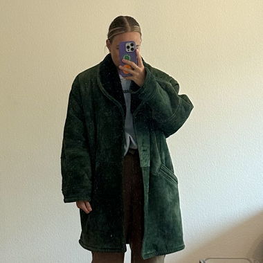 Lammfell Jacke Grün