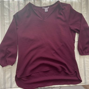 Burgundy V-Neck Shirt