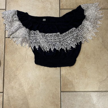 Black and white off the shoulder top #