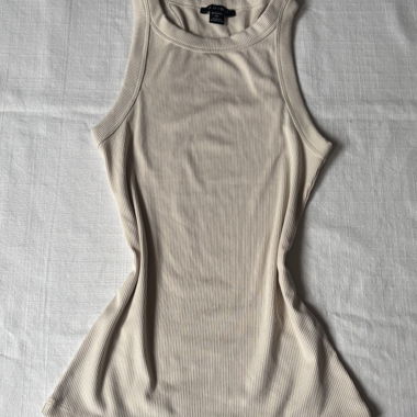 Beiges Rib Tank Top grösse XS