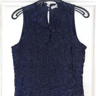 Navy Lace Sleeveless Top blue 40