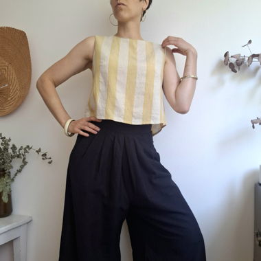 Crop Top in Lino Mango