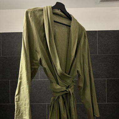 Olive green “wrap-it” blouse 