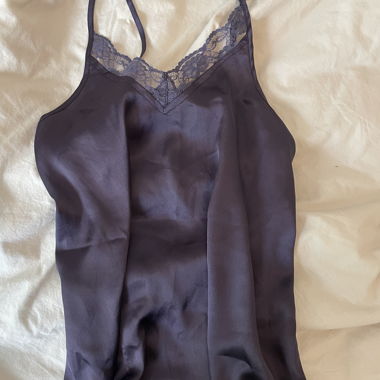 Purple cami top with adjustable straps 