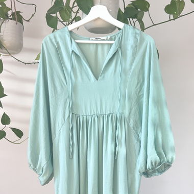 Light Mint Green Flowy Midi Dress