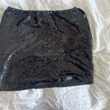 Gonna mini con paillettes nera