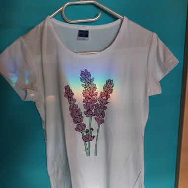 Weisses T-Shirt mit Blumenprint Grösse M