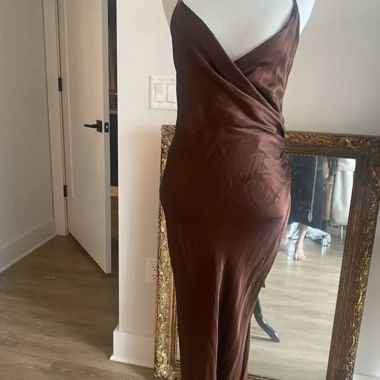 Robe nuisette satin marron Zara XS