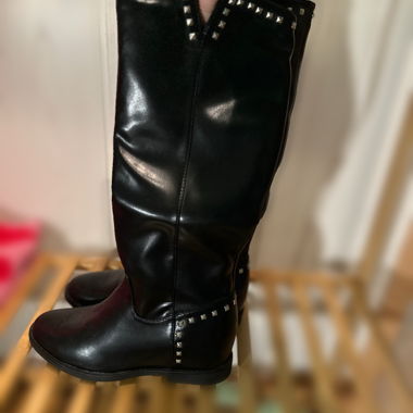 Faux leather boots