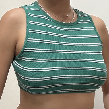 Grünes gestreiftes JENNYFER Trägershirt
