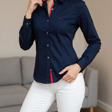 Chemise Tommy Hilfiger slim fit bleu marine 