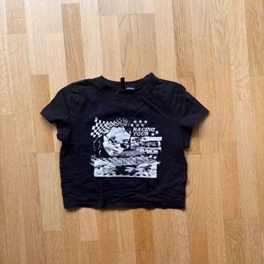 T-shirt graphic cropped nero