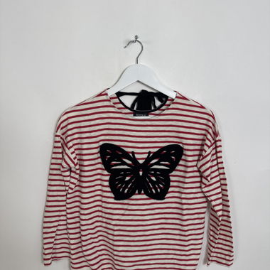 Haut Kookai à rayures et papillon
