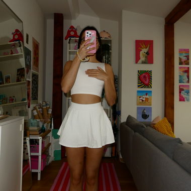 Jupe Skirt with Shorts - White 