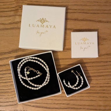 Lumaya Perlenimitat Kette und Ohrringe