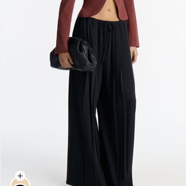 Wide-Leg Black Trousers