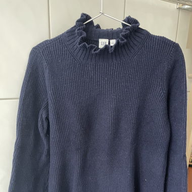  Blauer Gap Pullover mit Rüschenkragen Gr S
