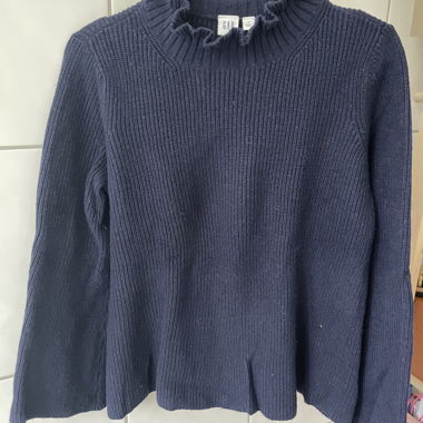  Blauer Gap Pullover mit Rüschenkragen Gr S