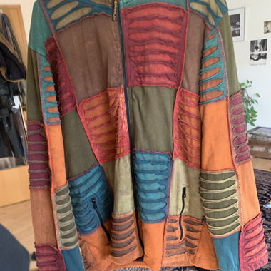 farbige hippie/goa Jacke mit Elfen-Kaputze