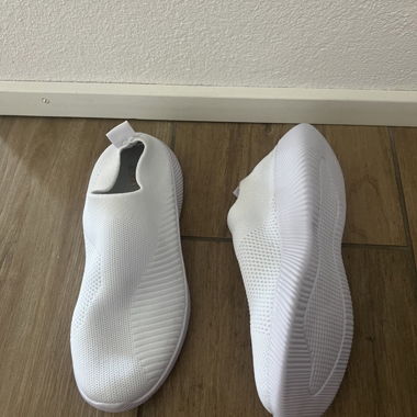 White Slip-On Sneakers, unworn, size 35