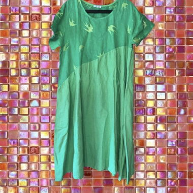 Robe verte en lin