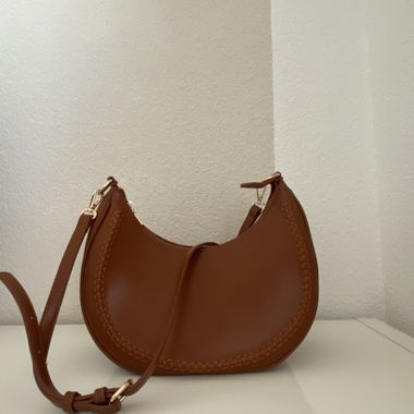 Brown Crescent Shoulder Bag
