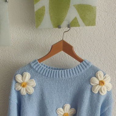 Pull fleurs 3D 