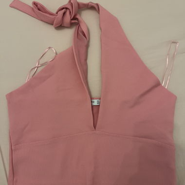 Stradivarius Top Rosa mit Binde-Detail