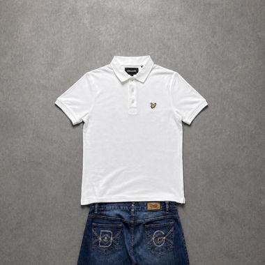 Vintage Lyle & Scott Polo Shirt White Size S
