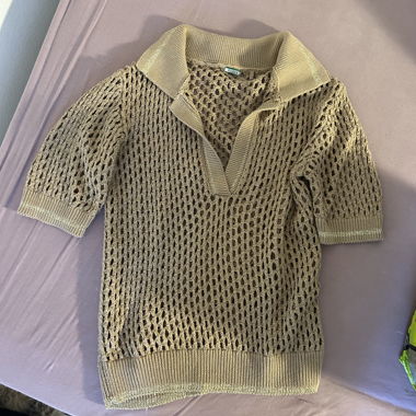 GUESS Beige Ajouriertes Poloshirt