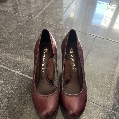 Tamaris Pumos Echtleder Burgundy Aubergine 36