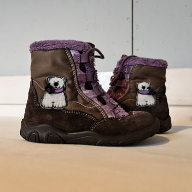 Pepino children's winter boots size 23 purple/brown