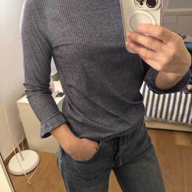 Blue Long-Sleeve Top