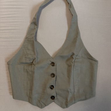 Grey women's vest with neckholder