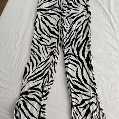 White and black zebra trousers