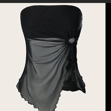 Schwarzes Bandeau-Top