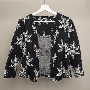 Veste légère à fleurs - noir/blanc, taille XS