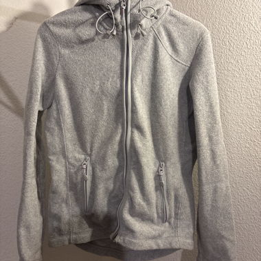 Grey fleece jacket with hood