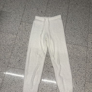 Weisse Fleece-Hose S/36