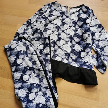 VILA Blumen Zweiteiler Bluse & Hose XS/S