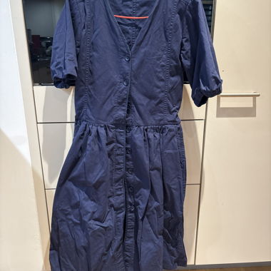 Abito primaverile romantico blu navy Taglia 34 (calza 36)