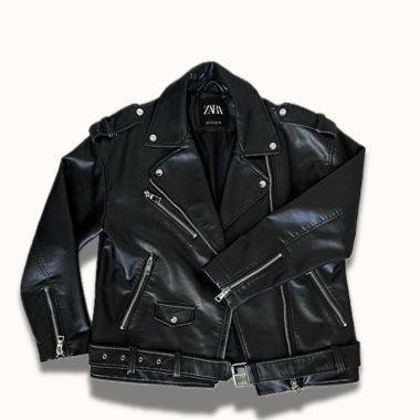 Giacca oversize in ecopelle Zara nera