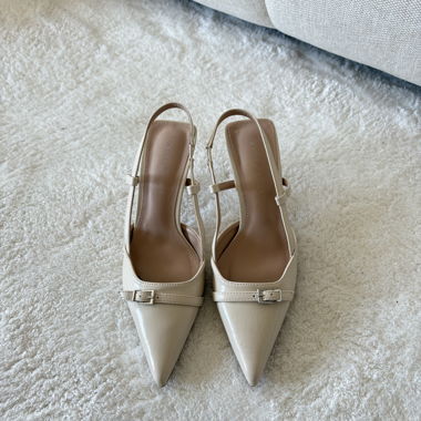Décolleté slingback beige